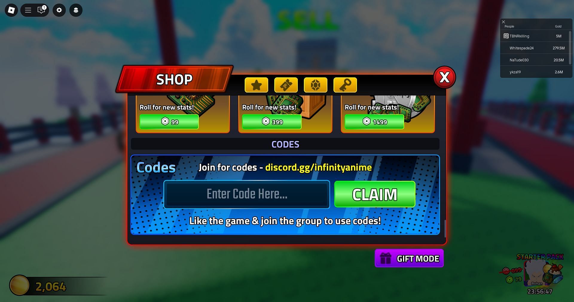 Redeem the code here (Image via Roblox)